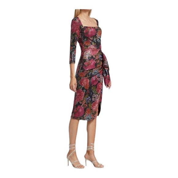 Chiara Boni La Petite Robe Cesarima Floral Sequined Cocktail Dress Size 4 (40) - Picture 4 of 11